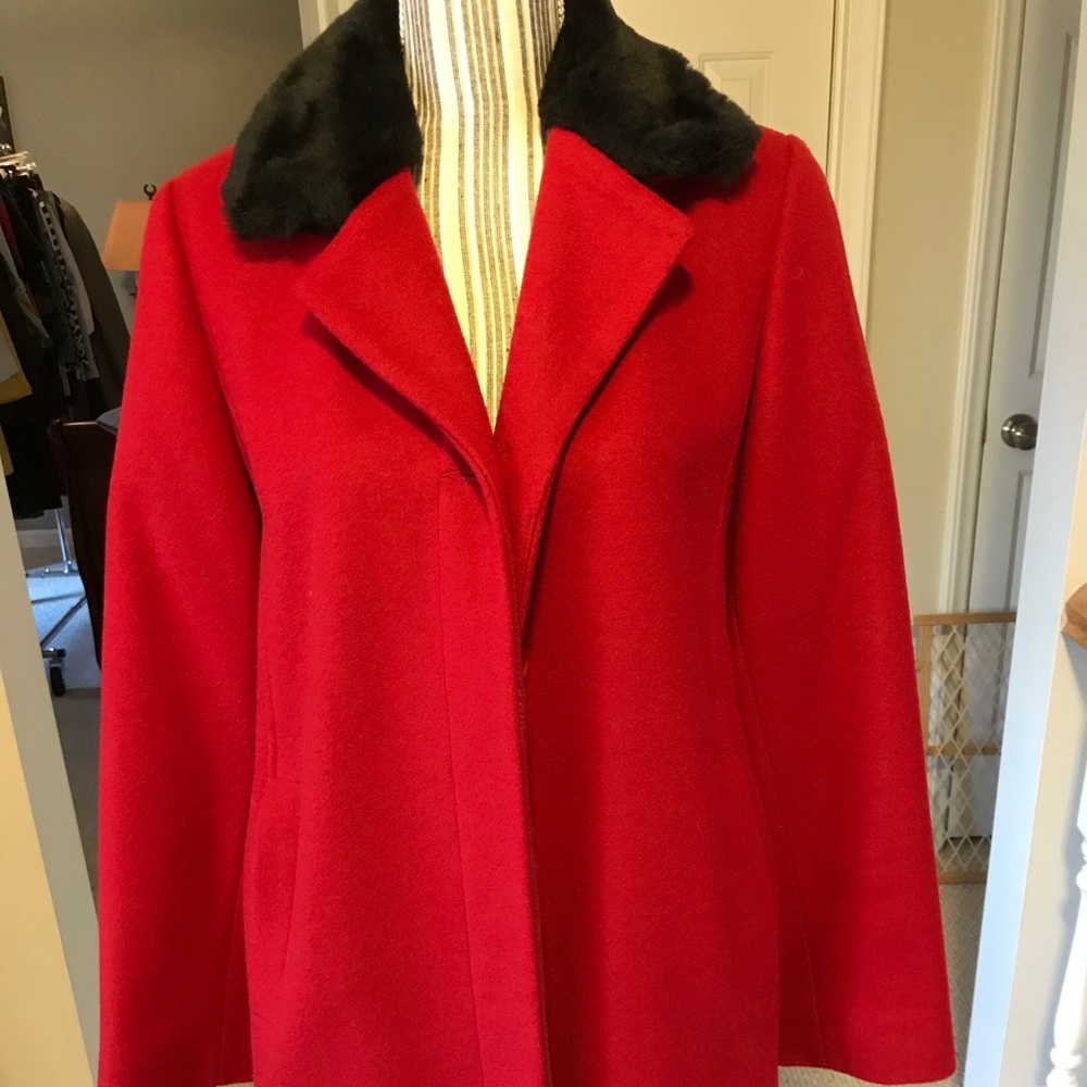 Red wool coat